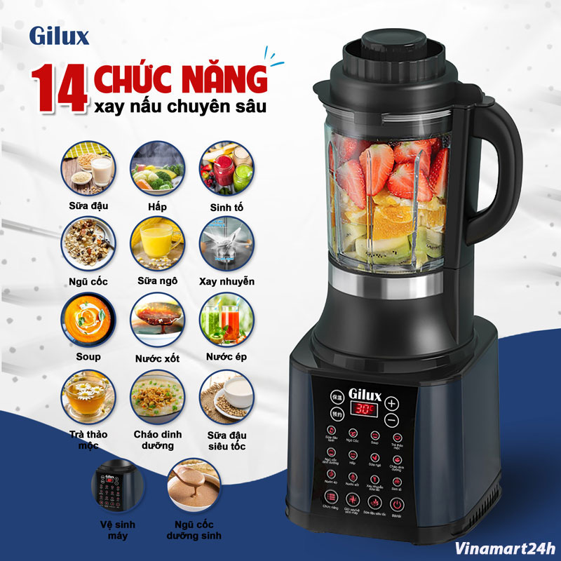 Máy Làm Sữa Hạt Đa Năng Gilux 14in 1 Cao Cấp