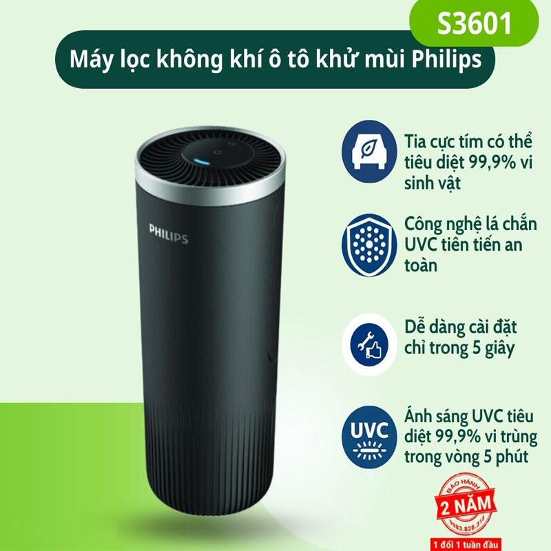 Máy Lọc Không Khí Ô Tô Philips S3601 Chính Hãng