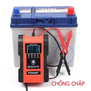 Bộ sạc ắc quy Foxsur 6Ah-120Ah 12V(6A) 24V(3A)