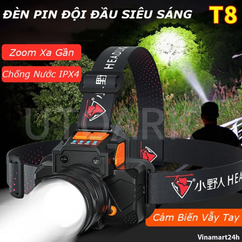 Đèn Pin Đội Đầu KAW T8 Siêu Sáng 200M