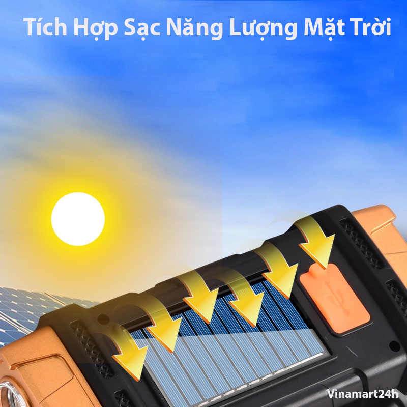 Đèn Pin Cầm Tay Năng Lượng Mặt Trời Đa Năng