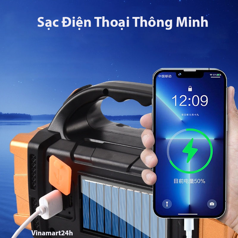 Đèn Pin Cầm Tay Năng Lượng Mặt Trời Đa Năng