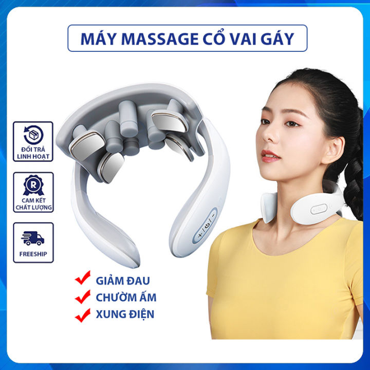 Máy massage cổ vai gáy cột sống cao cấp công nghệ xung điện, Máy mát xa xoa bóp cổ gáy 4 đầu điện cực JT-88 giúp giảm đau mỏi cổ | Lazada.vn